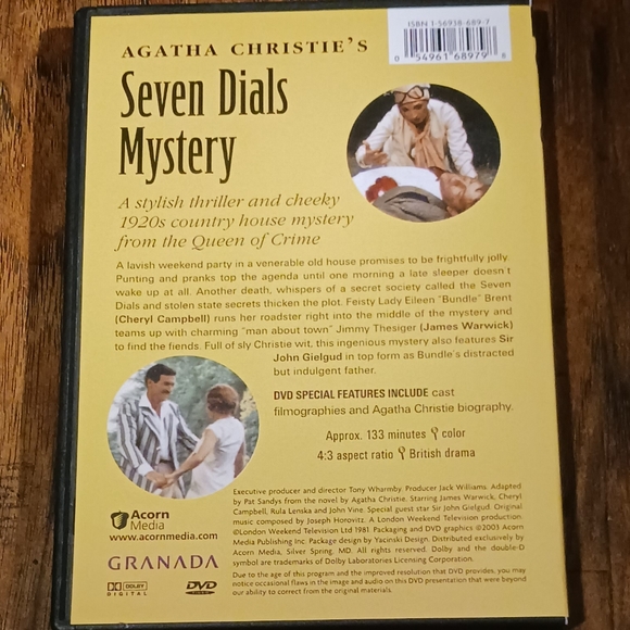 Agatha Christie's SEVEN DIALS MYSTERY on DVD - Picture 2 of 2